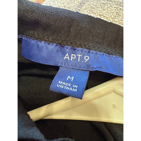 Apt. 9 Black Sleeveless Swing Dress Rubble Neck Sleeves Pockets Crewneck Sz M - Picture 6 of 10